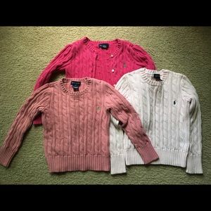 Three Ralph Lauren Sweaters  — girls size 6